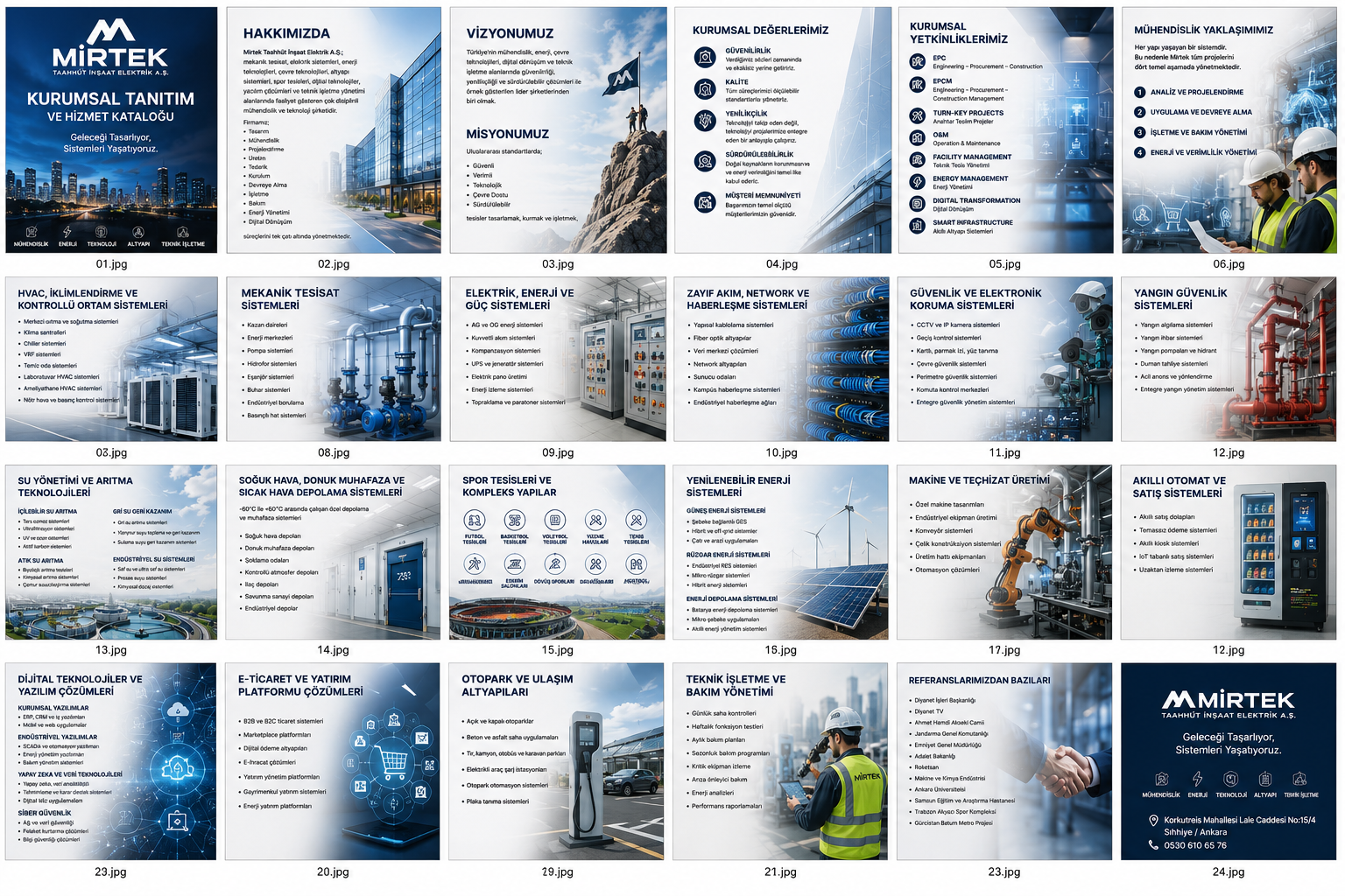 Mirtek kurumsal katalog görselleri